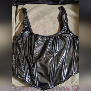 Killstar Stretch PVC Zipper Bodice Top